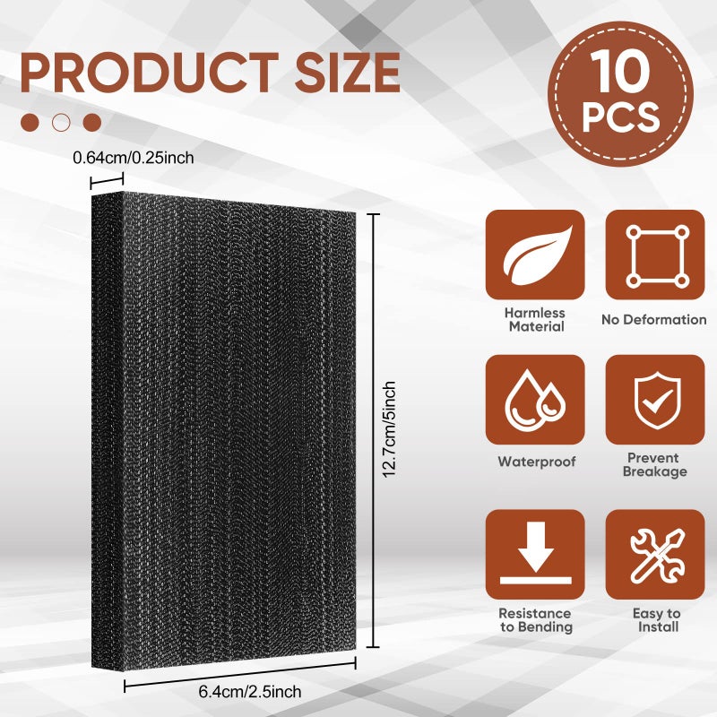 Tondiamo 10 Pcs Patio Chair Spring Plates Black Swivel Rocker Fiberglass Spring Plates Replacement Parts for Universal Outdoor Patio Furniture, 5 x 2. 5 x 0. 25 Inch(Black,10 Pieces) - Image 2